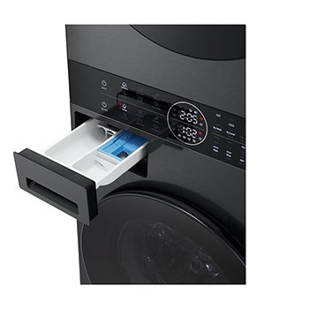 LG WashTower Schwarz (Waschmaschine: A, 12kg, 1350 U./Min.; Trockner: A+++/C, 10kg) Waschmaschine & Trockner in einem Gerät I WT1210BBF, WT1210BBF
