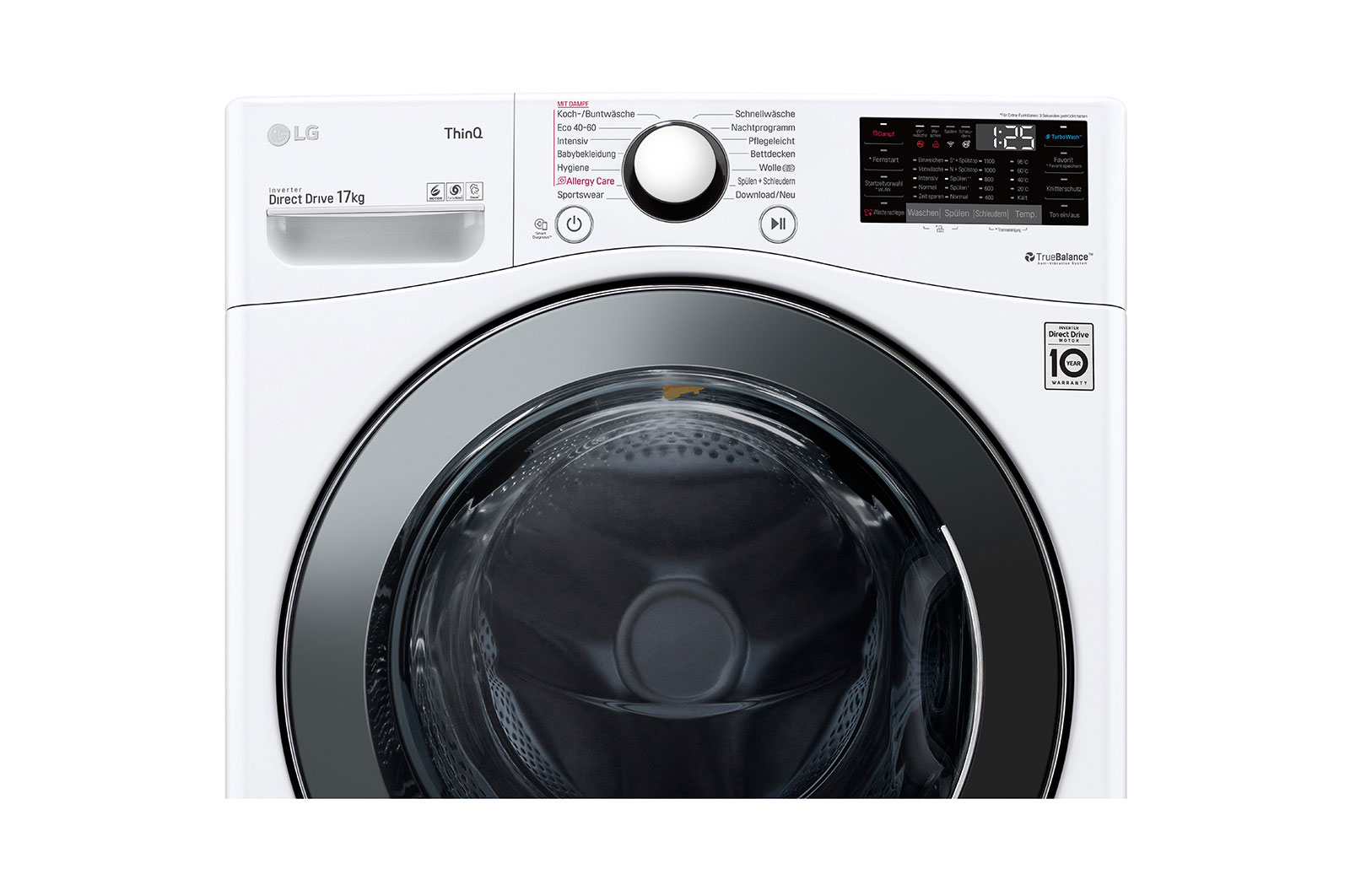 LG Waschmaschine mit 17 kg Kapazität | 1100 U/Min. | TurboWash™ | Steam | Wi-Fi -Funktion | LG F11WM17TS2, F11WM17TS2