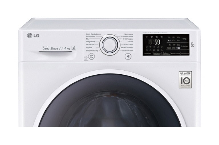 LG Waschtrockner mit 6 Motion Direct Drive™-Technologie. 7 kg Waschen / 4 kg Trocknen bei nur 45 cm Gerätetiefe., F12U2HDM1NH