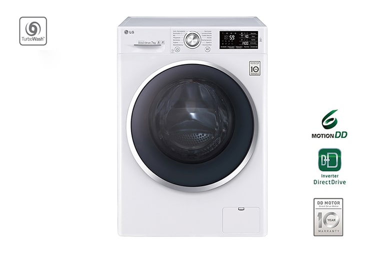 Vorderansicht von Waschmaschine mit TurboWash™, 7 kg Fassungsvermögen und Tag On NFC Funktion F14U2QCN2H