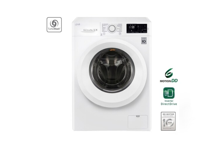Vorderansicht von Waschmaschine mit 9 kg Fassungsvermögen, 6 Motion Direct Drive und TurboWash™ F14U2V9KG