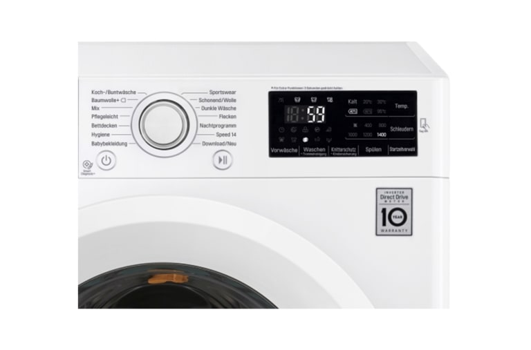 LG Waschmaschine mit 9 kg Fassungsvermögen, 6 Motion Direct Drive und TurboWash™, F14U2V9KG