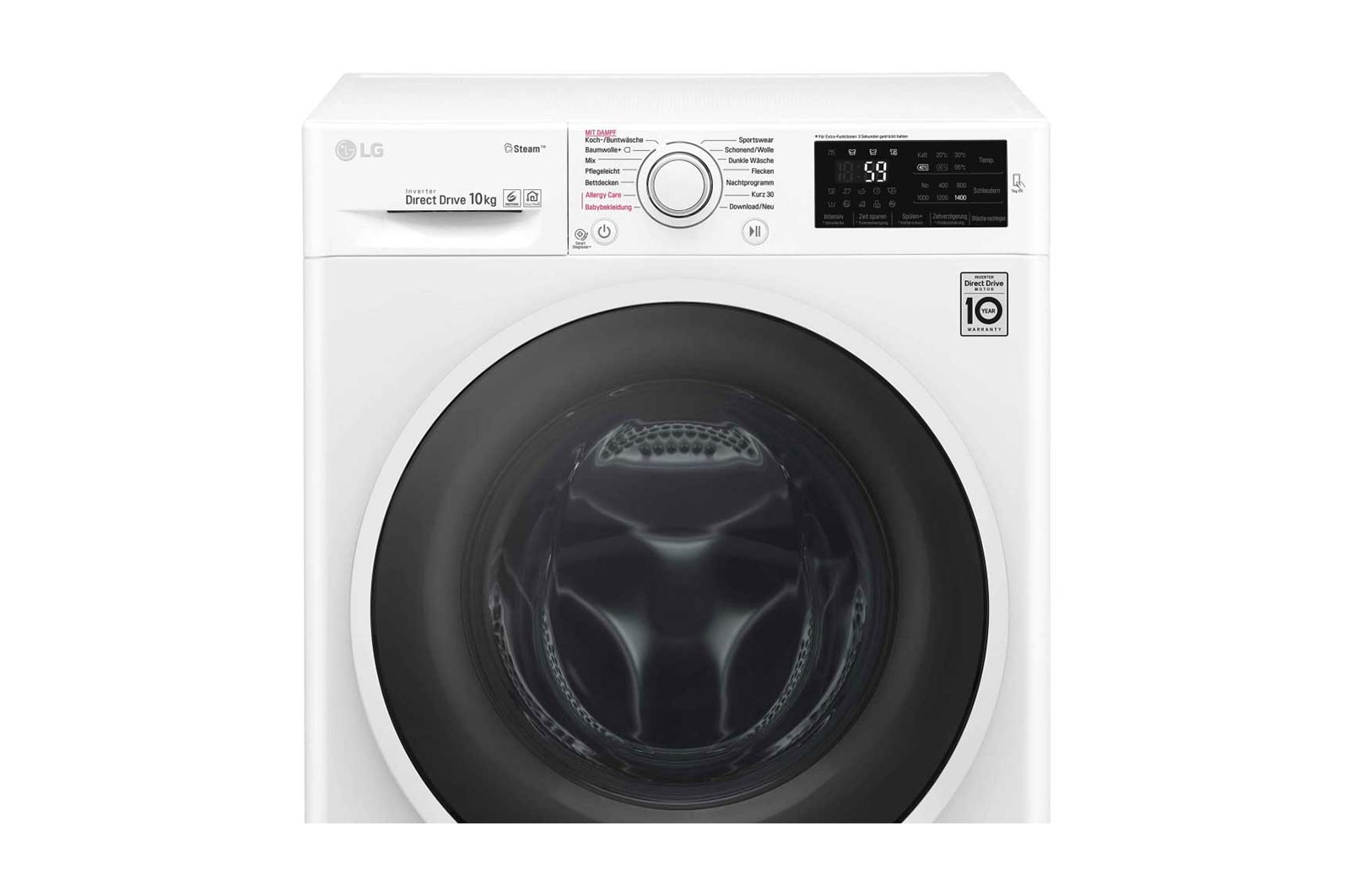 LG Waschmaschine mit Steam-Funktion | 10 KG Fassungsvermögen | Tag On NFC Funktion, F14WM10ES0