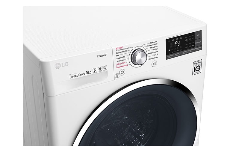 LG Waschmaschine mit 9kg Fassungsvermögen, Dampfprogramm und Smart Diagnosis™, F14WM9TS2