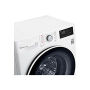 LG Waschmaschine mit 7 kg Kapazität | 1.200 U/Min. | Weiß mit weißem Bullaugenring | SLIM FIT | F2V3SLIM7, F2V3SLIM7
