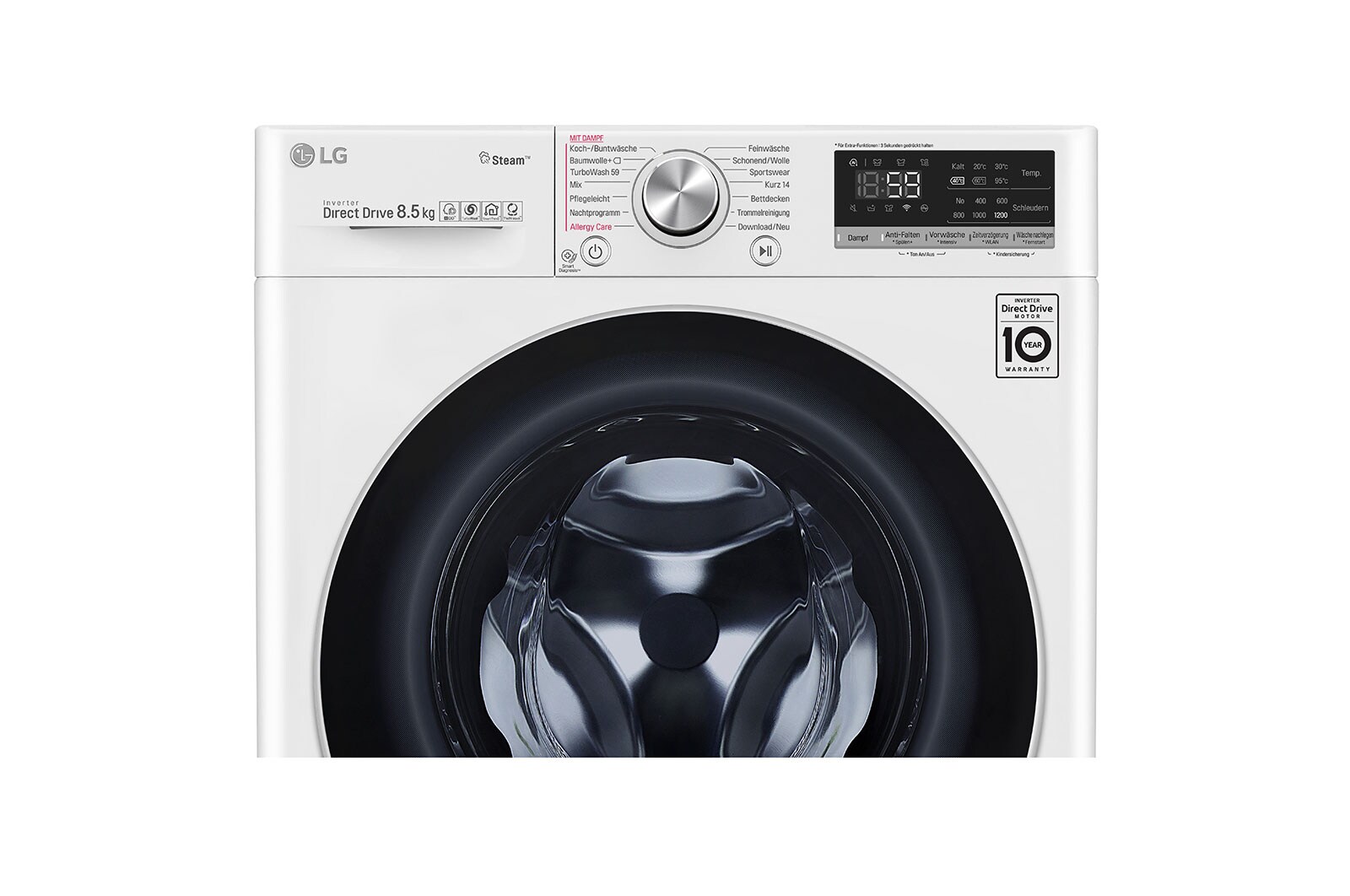LG SLIM Waschmaschine | 8,5kg | AI DD™| Steam+™ | TurboWash™, F2V7SLIM8
