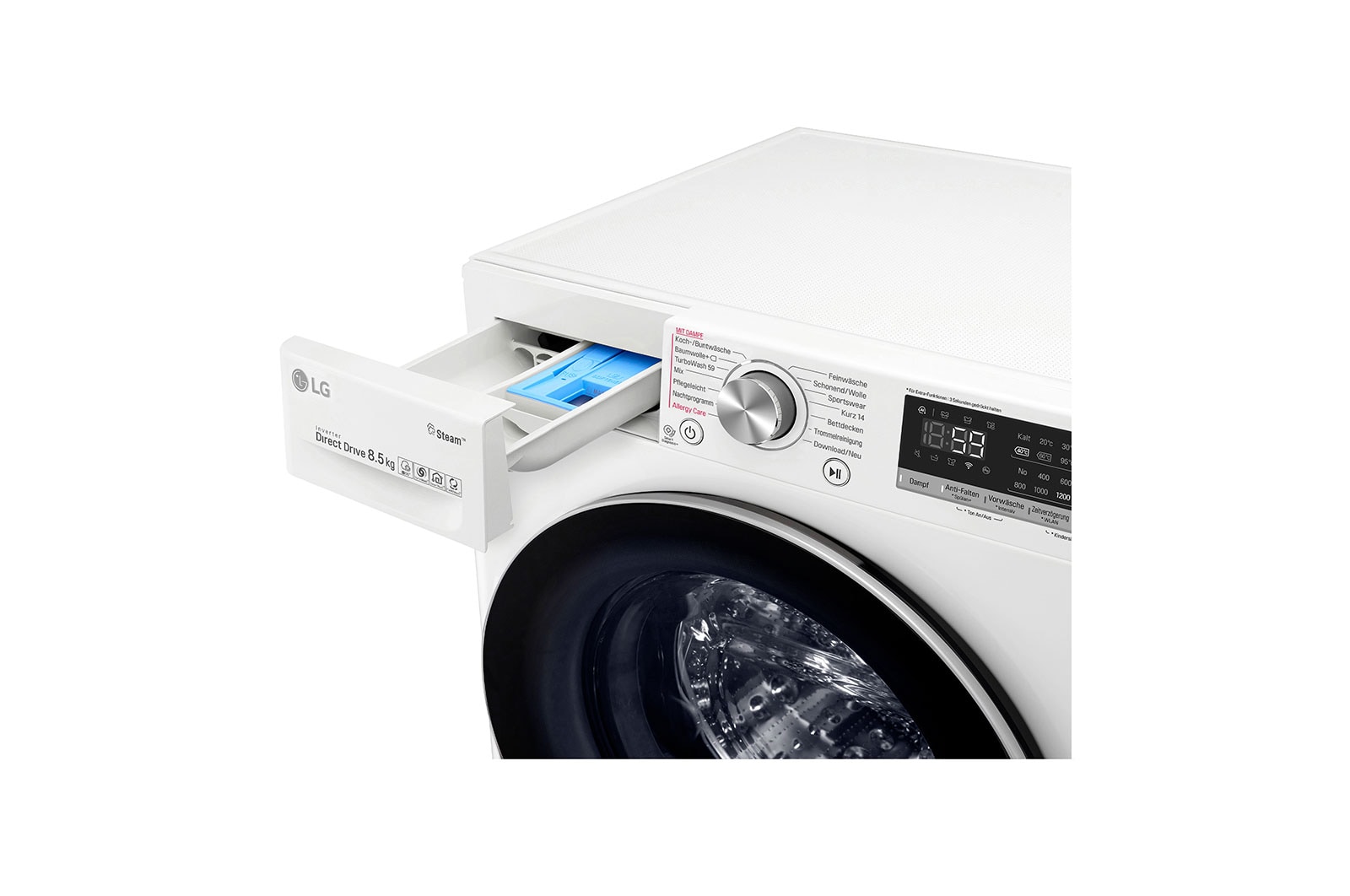 LG SLIM Waschmaschine | 8,5kg | AI DD™| Steam+™ | TurboWash™, F2V7SLIM8