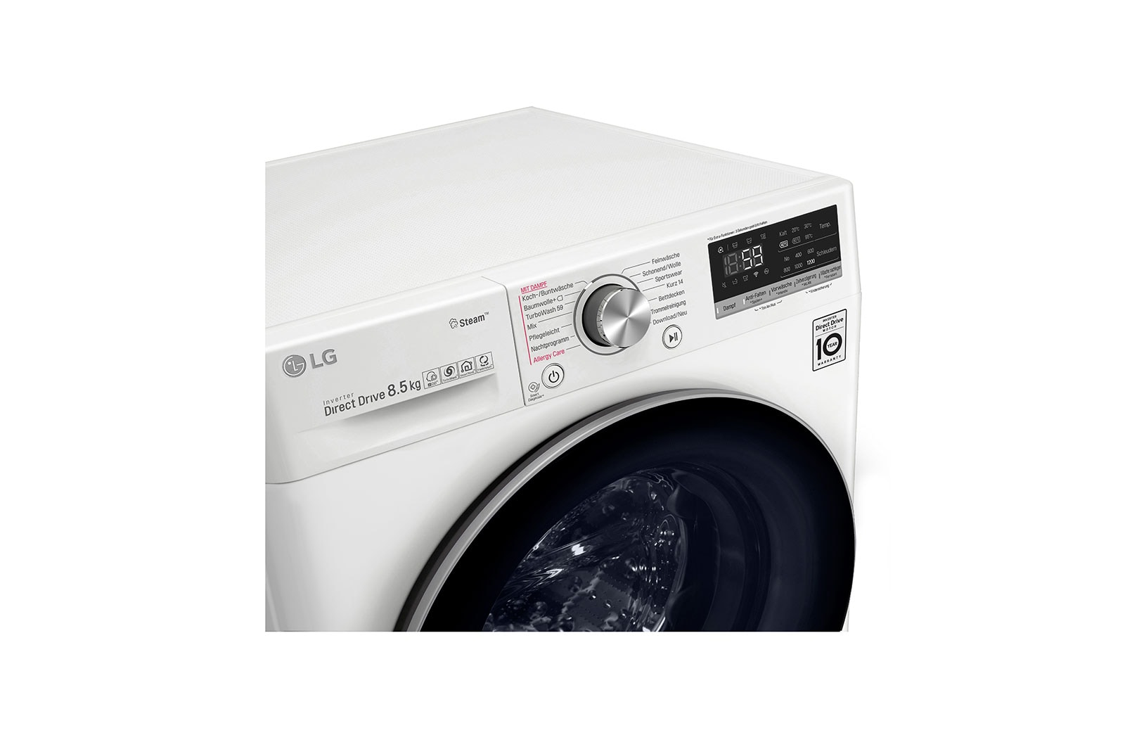 LG SLIM Waschmaschine | 8,5kg | AI DD™| Steam+™ | TurboWash™, F2V7SLIM8