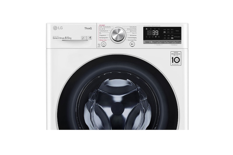 LG SLIM Waschmaschine | 8,5 kg | AI Direct Drive™ | Steam| TurboWash™ 360° | ThinQ® | LG F2V7SLIM8E, F2V7SLIM8E
