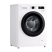 LG Waschmaschine Essence White (8 kg, 1.350 U./Min., EEK A) mit schwarzem Bullaugenring | F4WB3085, F4WB3085