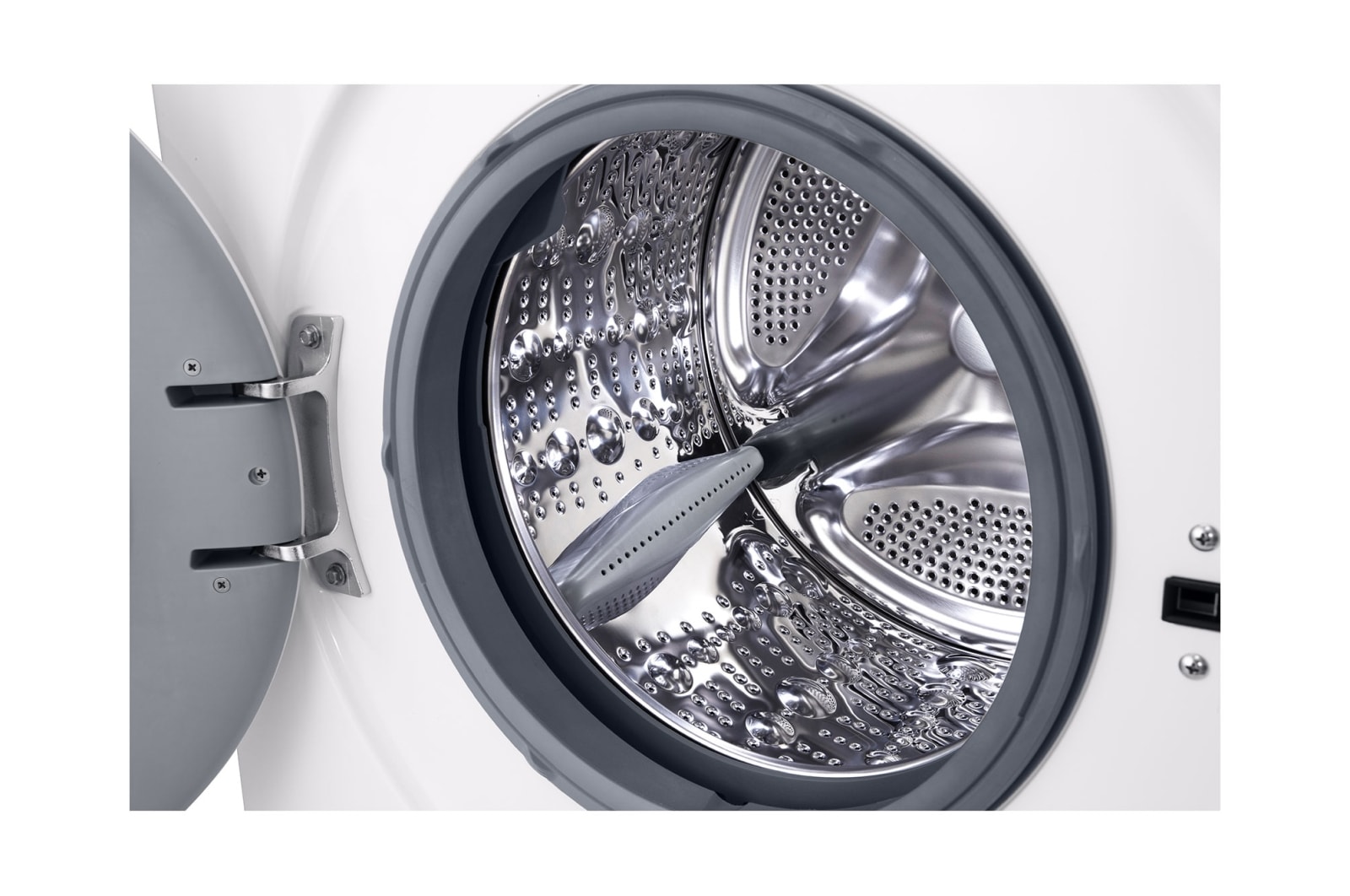 LG Waschmaschine Essence White (8 kg, 1.350 U./Min., EEK A) mit schwarzem Bullaugenring | F4WB3085, F4WB3085