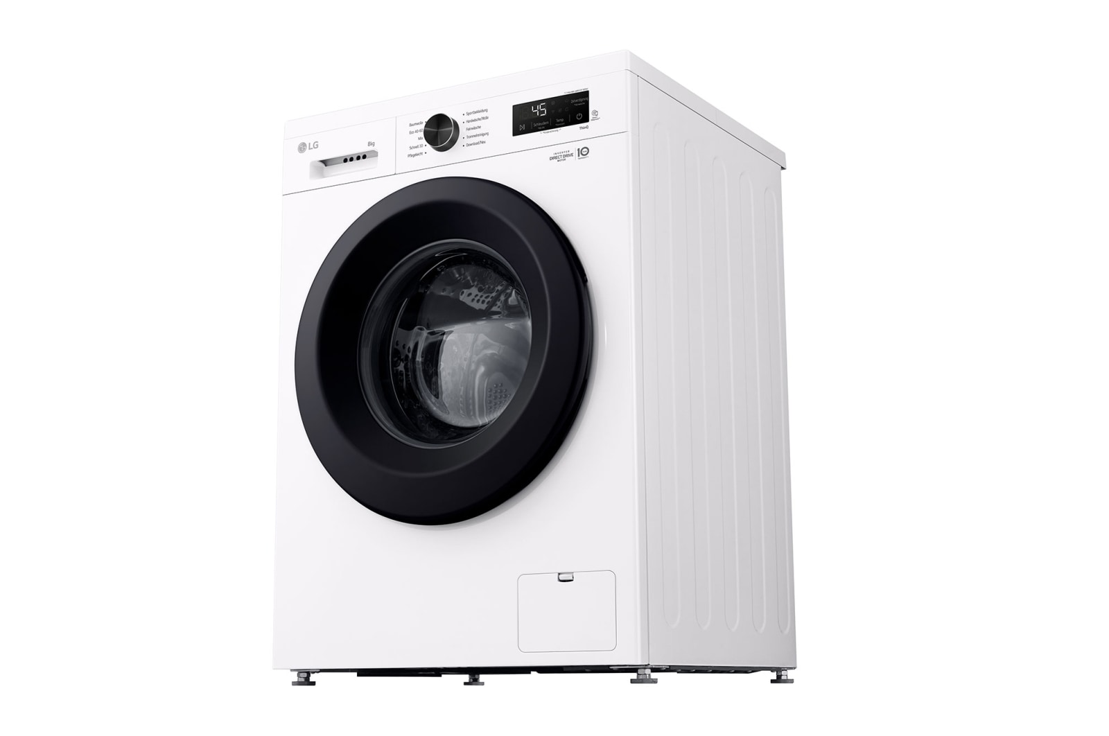 LG Waschmaschine Essence White (8 kg, 1.350 U./Min., EEK A) mit schwarzem Bullaugenring | F4WB3085, F4WB3085