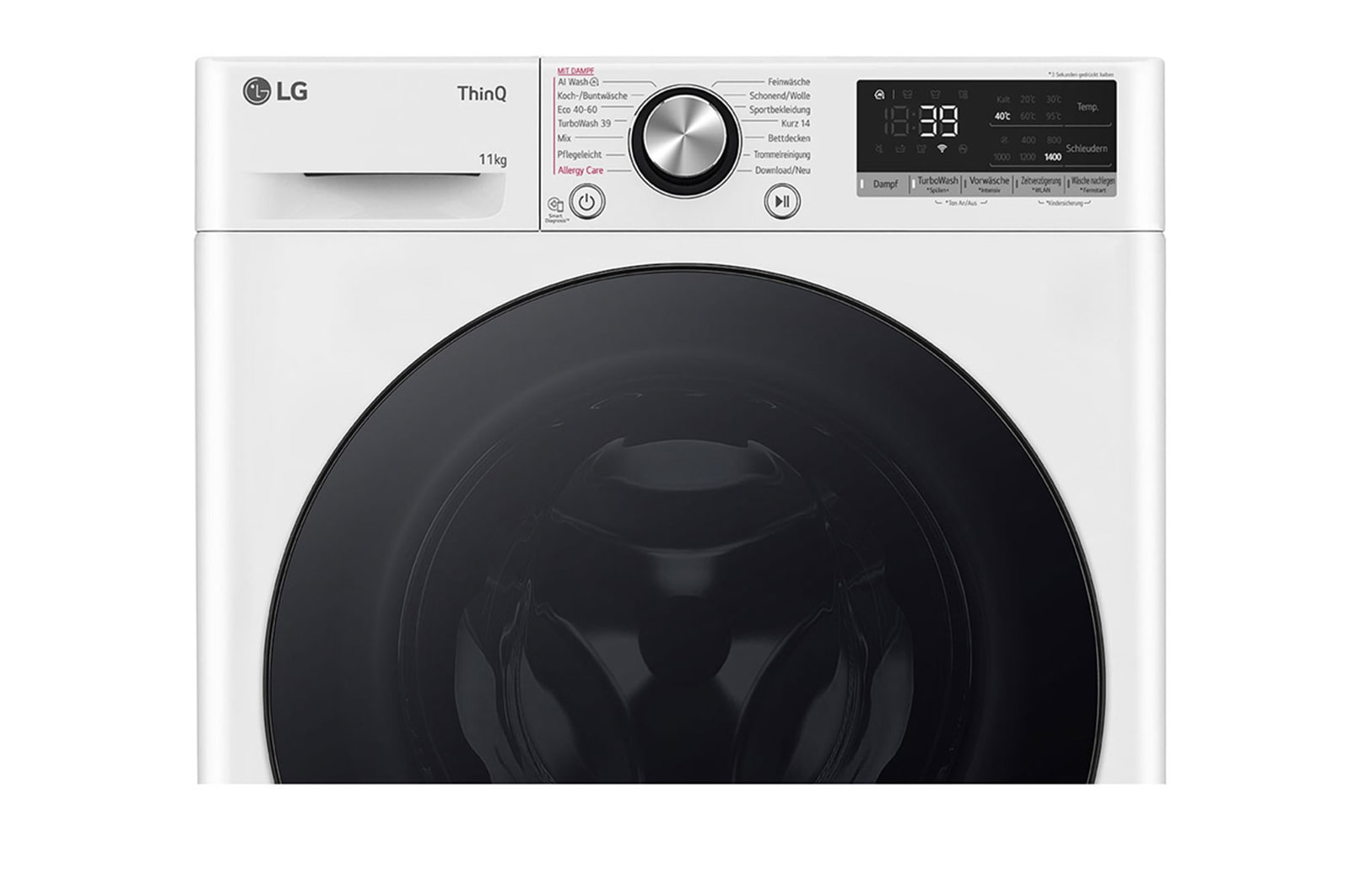 LG Waschmaschine Weiß (A-10%*, 11 kg, 1.350 U./Min.) mit AI DD® & TurboWash®360° | F4WR701Y, F4WR701Y