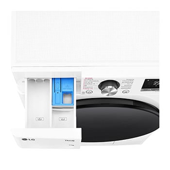 LG Waschmaschine Weiß (A-10%*, 11 kg, 1.350 U./Min.) mit AI DD® & TurboWash®360° | F4WR701Y, F4WR701Y