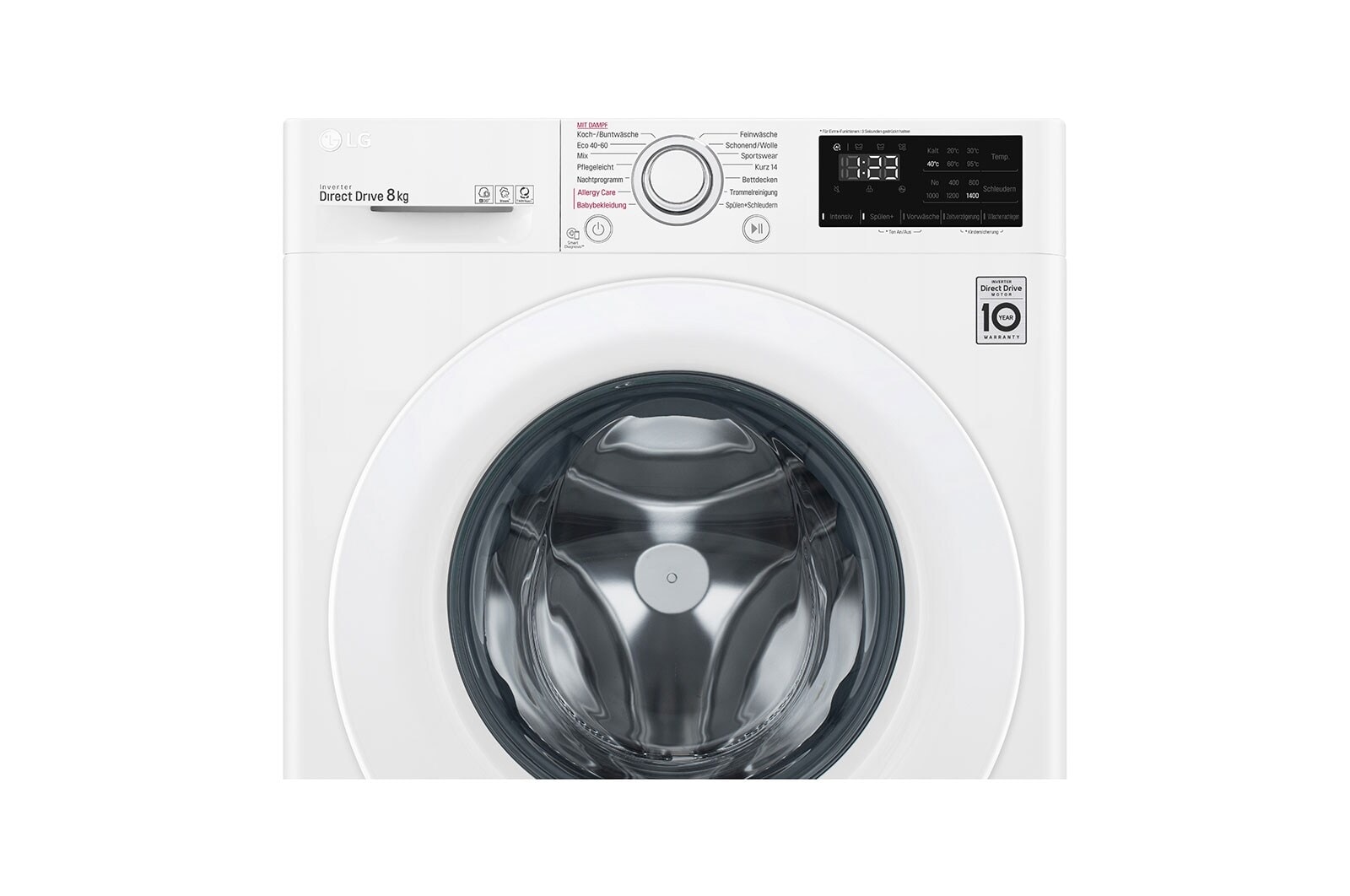LG Waschmaschine | 8 kg | AI DD™ | Steam | ThinQ® | Neue Wohlfühl-Trommel | LG F4WV308S0, F4WV308S0