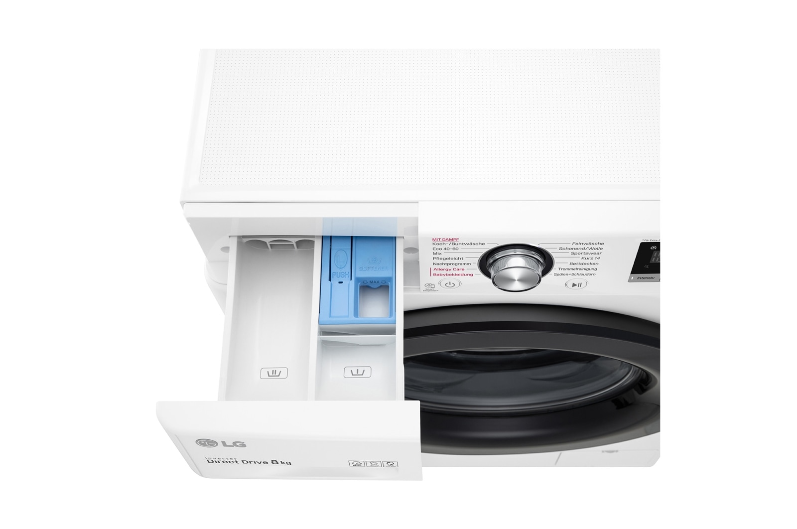 LG Waschmaschine mit AI DD™ | 8 kg | 1400 U/Min| Steam | 6 Motion™| Neue Wohlfühl-Trommel | LG F4WV308SB, F4WV308SB