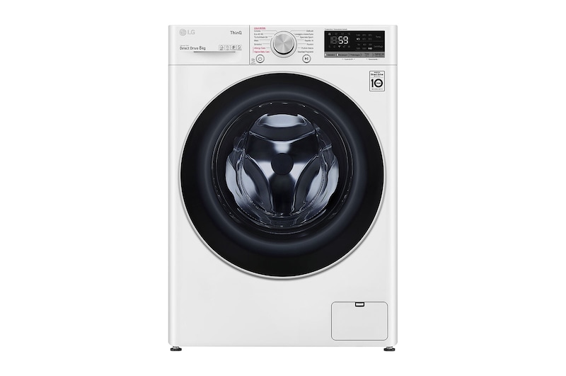 Vorderansicht von Waschmaschine |8 kg | AI DDTM | Steam | Turbowash | LG F4WV508S1 F4WV508S1