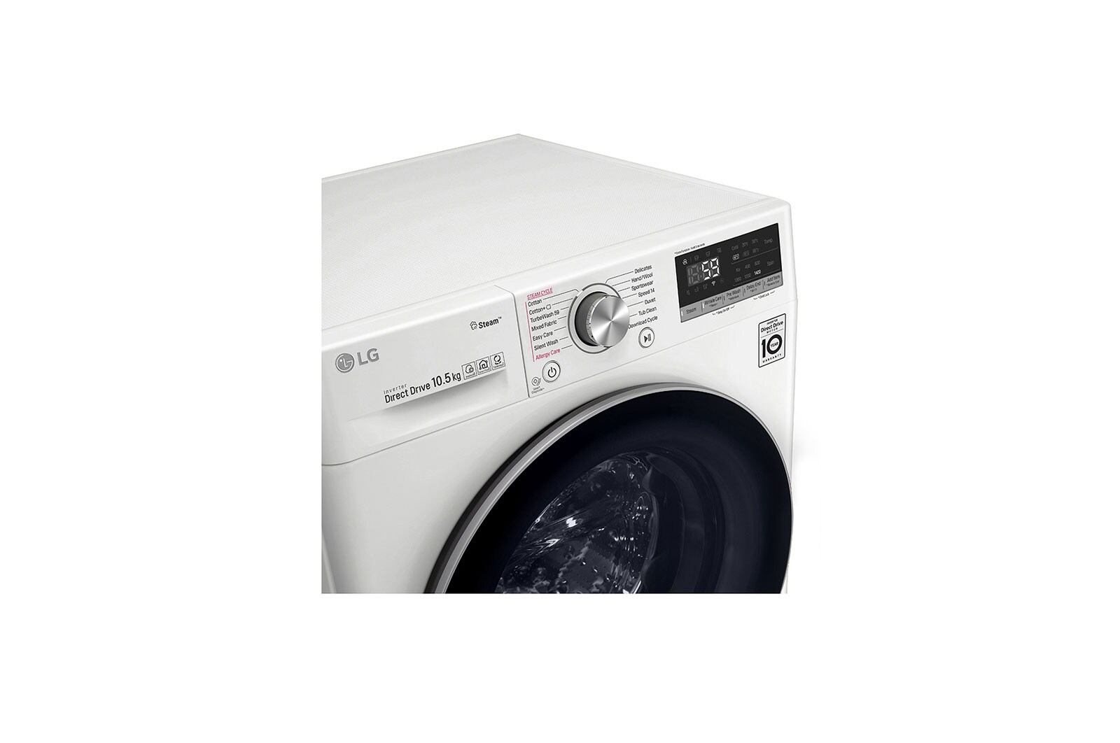 LG Waschmaschine | 10,5 kg | AI DD™ | Steam+™ | TurboWash™ | Aqualock | Neue Wohlfühl-Trommel, F4WV710P1