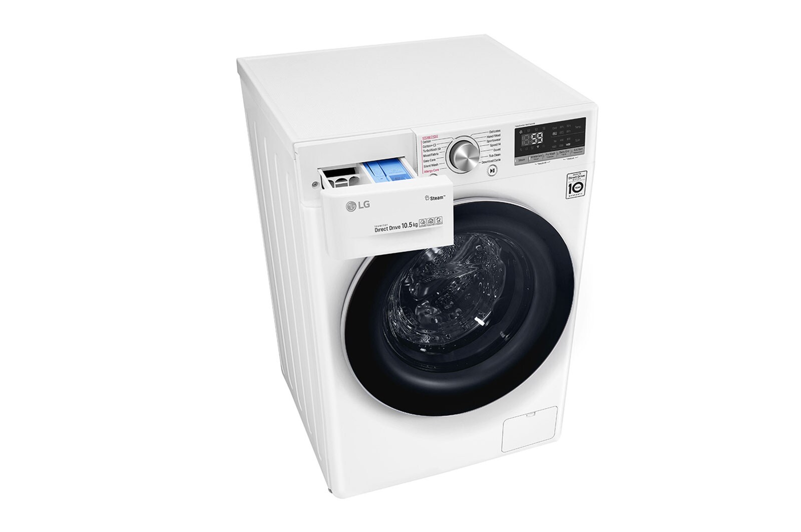 LG Waschmaschine | 10,5 kg | AI DD™ | Steam+™ | TurboWash™ | Aqualock | Neue Wohlfühl-Trommel, F4WV710P1