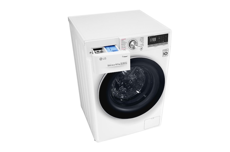 LG Waschmaschine | 10,5 kg | AI DD™ | Steam+™ | TurboWash™ | Aqualock | Neue Wohlfühl-Trommel, F4WV710P1