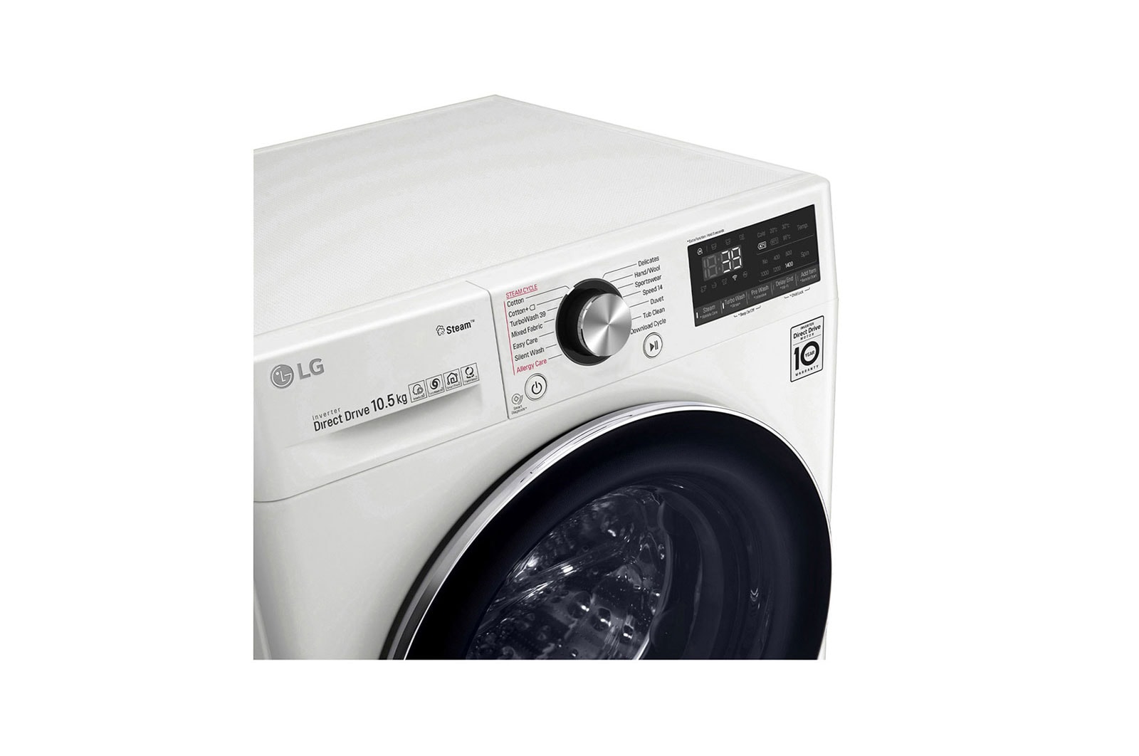 LG Waschmaschine | 10,5 kg| AI DD™ | Steam+™ | TurboWash™360° | Aqualock | Neue Wohlfühl-Trommel, F4WV910P2