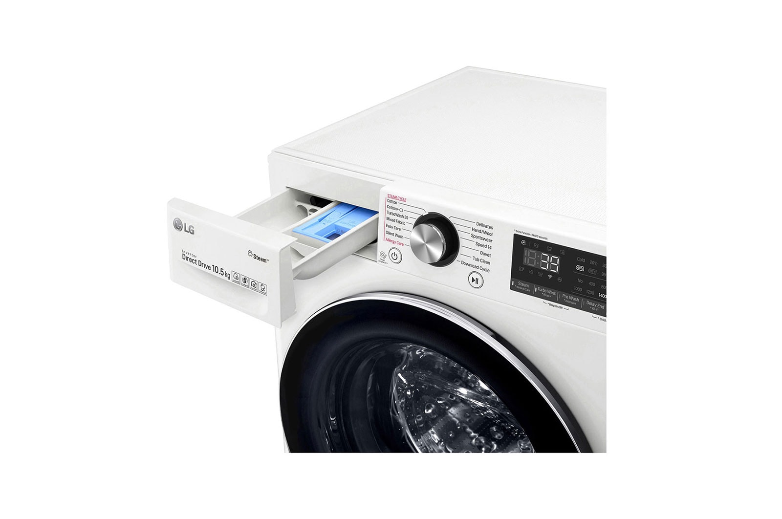 LG Waschmaschine | 10,5 kg| AI DD™ | Steam+™ | TurboWash™360° | Aqualock | Neue Wohlfühl-Trommel, F4WV910P2