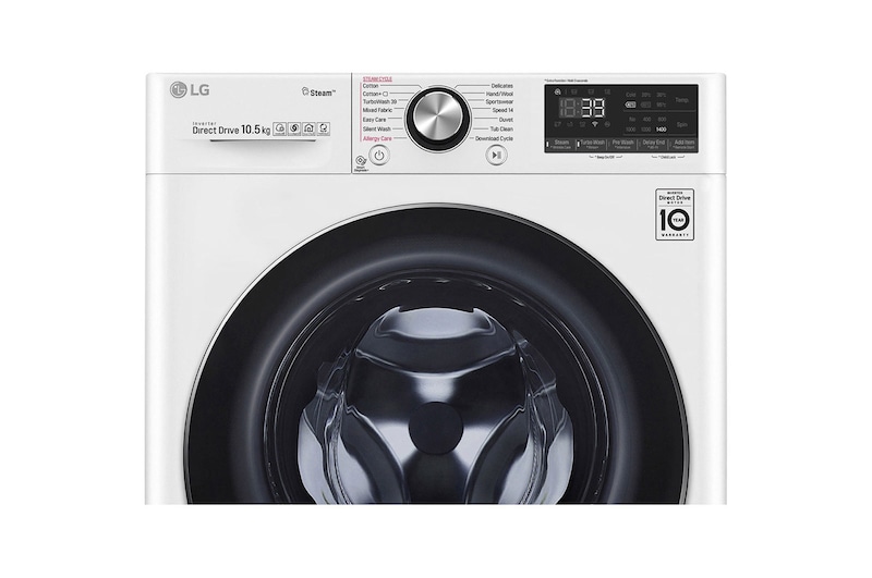 LG Waschmaschine | 10,5 kg| AI DD™ | Steam+™ | TurboWash™360° | Aqualock | Neue Wohlfühl-Trommel, F4WV910P2