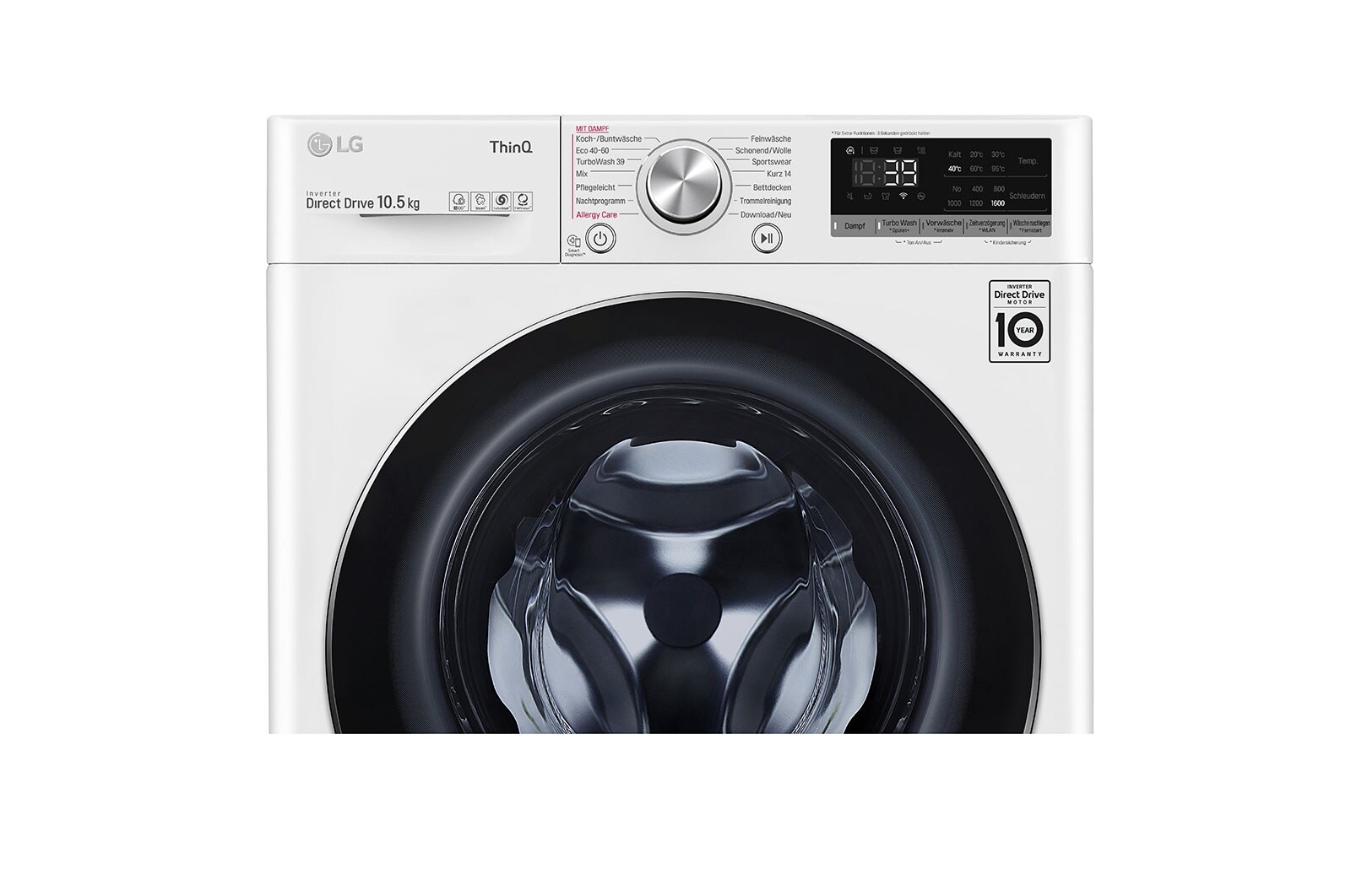 LG Waschmaschine | 10,5kg | AI DD™ | Steam | TurboWash™ 360°, F6W105A