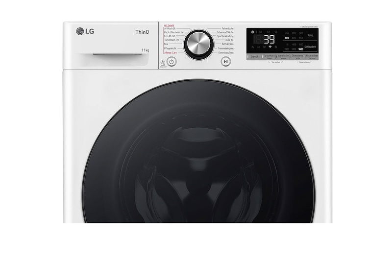 LG Waschmaschine | 11 kg Kapazität | 1560 U./Min. | Weiß | Bullaugenring: schwarz | F6WR701Y, F6WR701Y