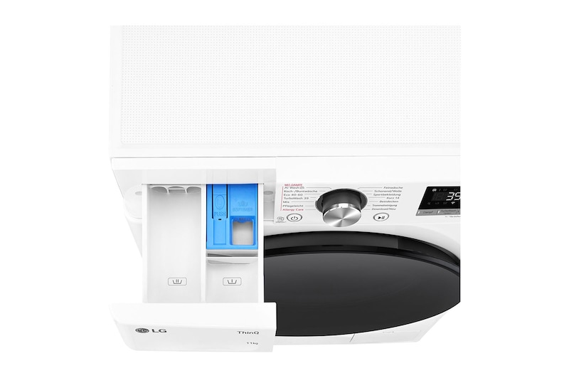 LG Waschmaschine | 11 kg Kapazität | 1560 U./Min. | Weiß | Bullaugenring: schwarz | F6WR701Y, F6WR701Y