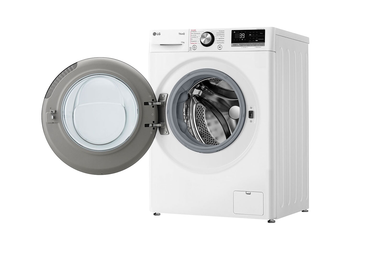 LG Waschmaschine | 11 kg Kapazität | 1560 U./Min. | Weiß | Bullaugenring: schwarz | F6WR701Y, F6WR701Y