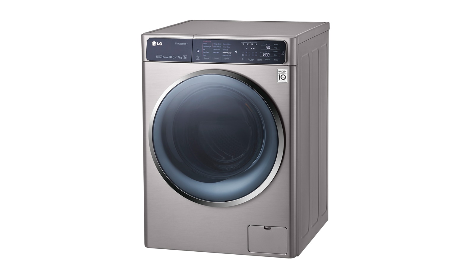 LG Waschtrockner mit ECO Hybrid System, NFC und 6 Motion DirectDrive™. 10,5 Kg Waschen / 7 kg Trocknen., F14U1JBH6NH