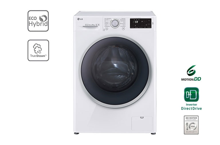 Vorderansicht von Waschtrockner mit ECO Hybrid System, NFC und 6 Motion DirectDrive™. 8 Kg Waschen / 5 kg Trocknen. F14U2TDH1NH