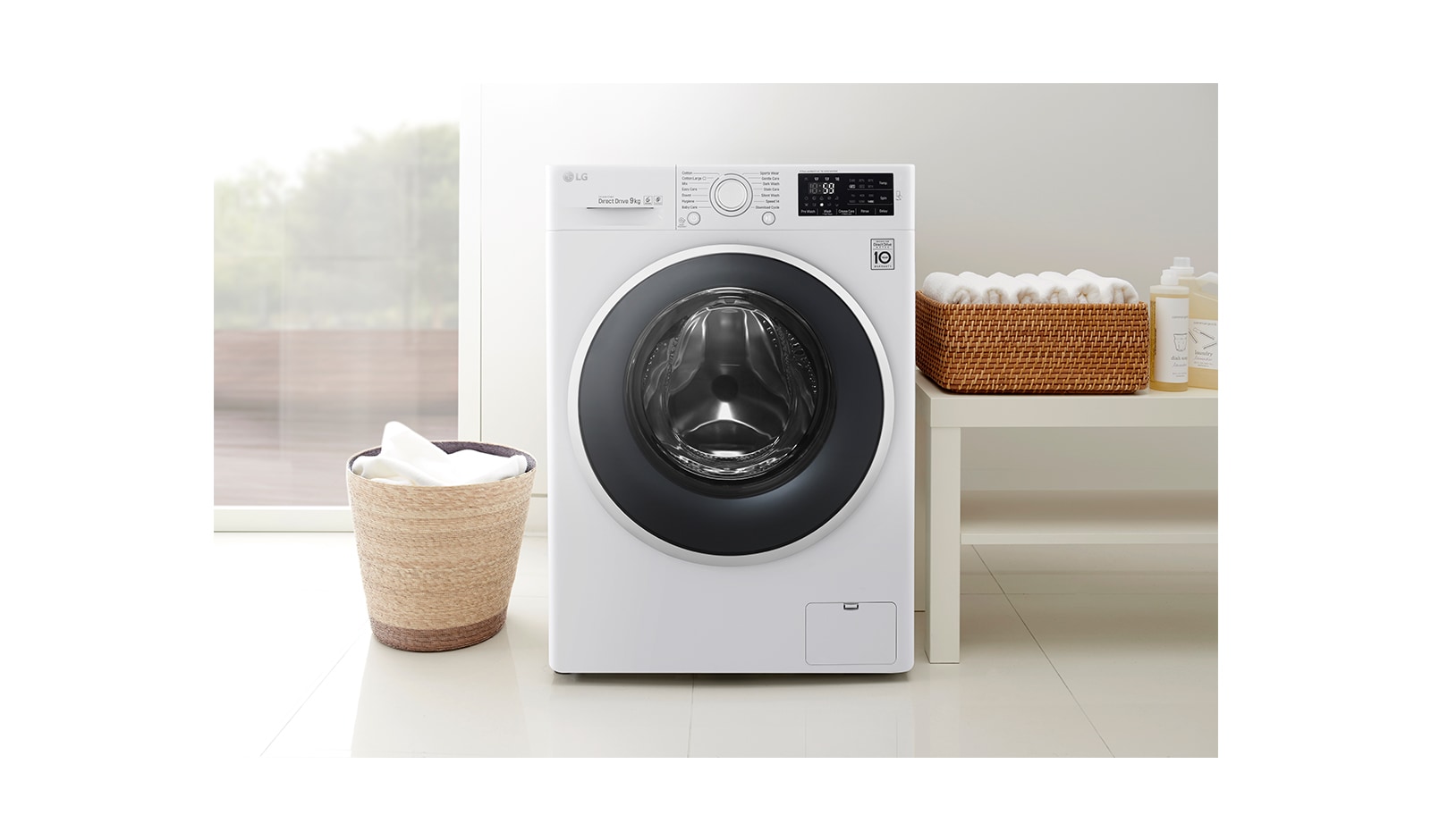 LG Waschmaschine mit 6 Motion Direct Drive™, 9 kg Fassungsvermögen und TurboWash™, F14U2VDN1H