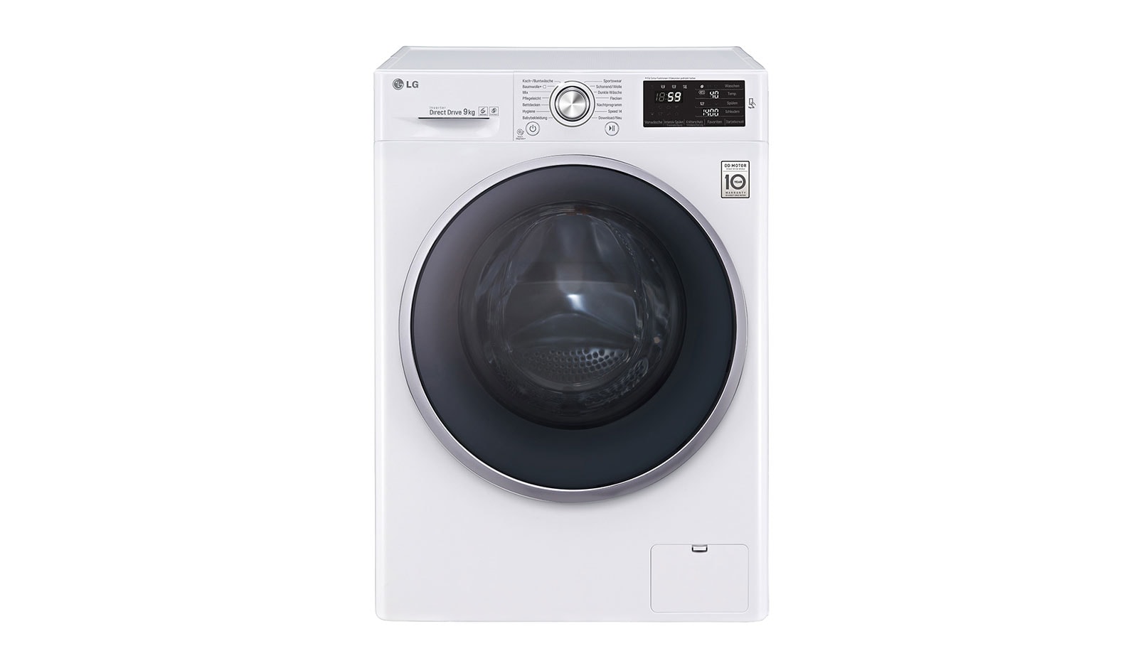 Vorderansicht von Waschmaschine mit 6 Motion Direct Drive™, 9 kg Fassungsvermögen und TurboWash™ F14U2VDN1H