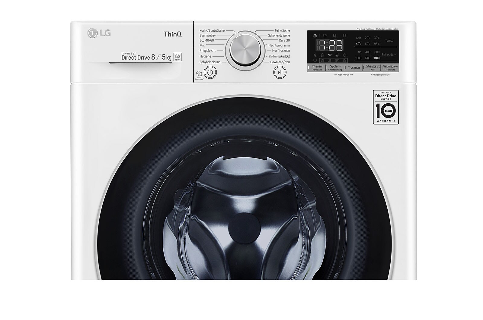 LG Waschtrockner mit AI DD™ | 8 KG Waschen | 6 KG Trocknen | 1400 U/Min | Steam | TurboWash™ , F14WD86TN1B