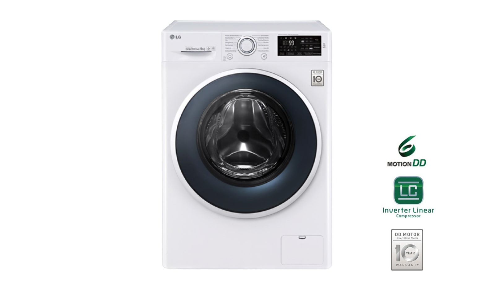Vorderansicht von Waschmaschine | 9kg | 6 Motion Direct Drive™ | Tag on NFC Funktion F14WM9EN0