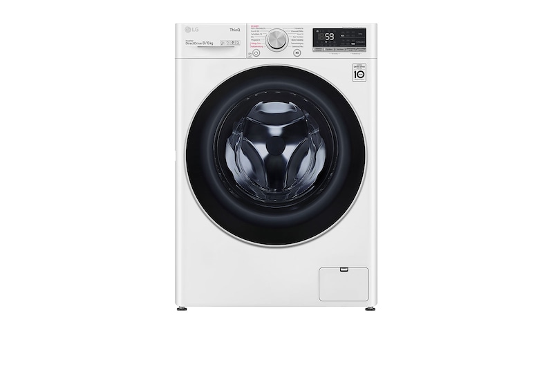 LG Waschtrockner mit AI DD™ | 8 kg Waschen | 6 kg Trocknen | 1400 U/Min | Steam | TurboWash™ | Neue Wohlfühl-Trommel | LG V4WD860B, V4WD860B