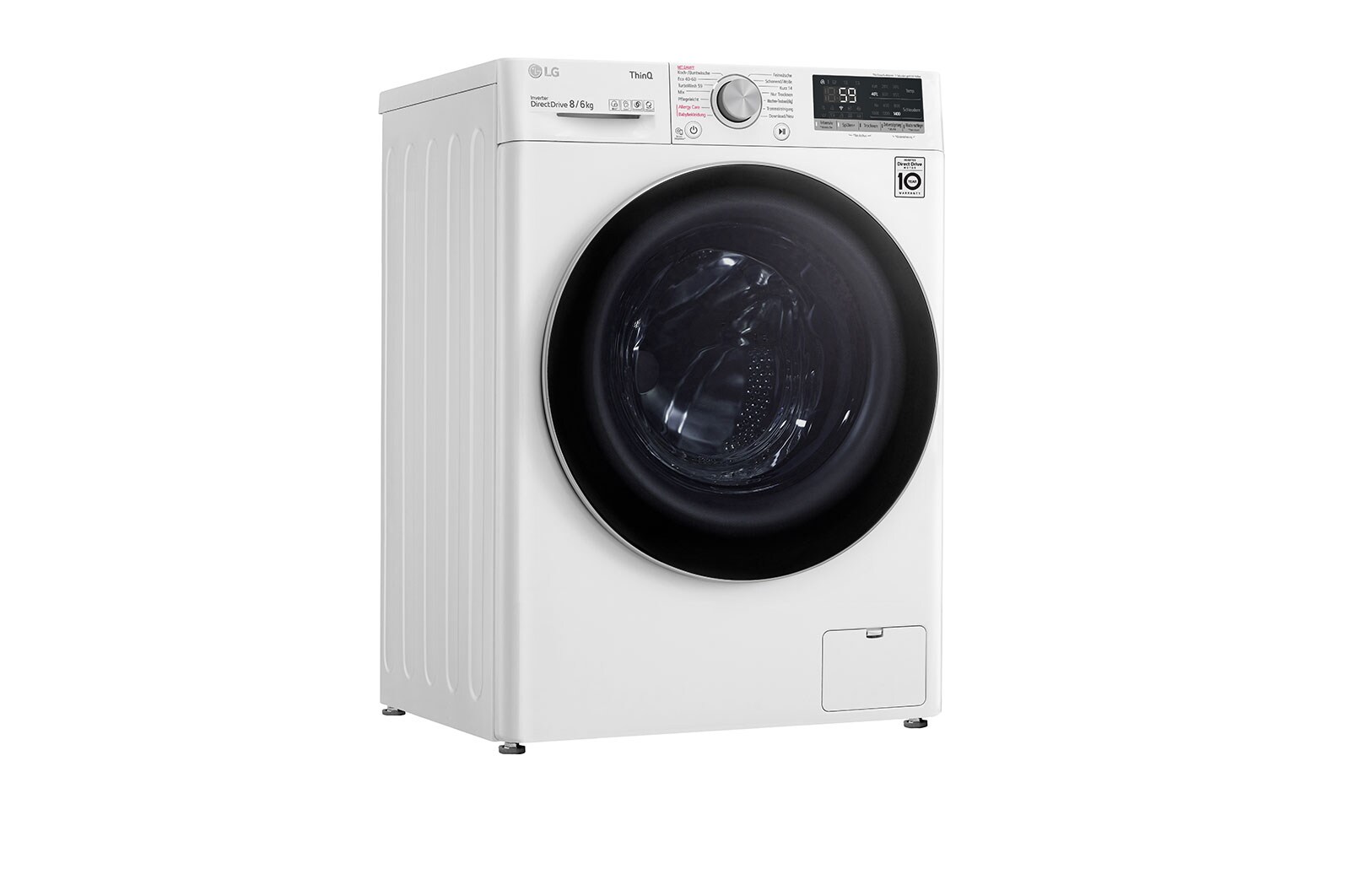 LG Waschtrockner mit AI DD™ | 8 kg Waschen | 6 kg Trocknen | 1400 U/Min | Steam | TurboWash™ | Neue Wohlfühl-Trommel | LG V4WD860B, V4WD860B