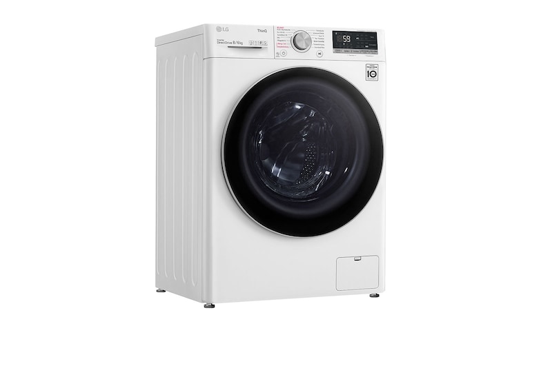 LG Waschtrockner mit AI DD™ | 8 kg Waschen | 6 kg Trocknen | 1400 U/Min | Steam | TurboWash™ | Neue Wohlfühl-Trommel | LG V4WD860B, V4WD860B