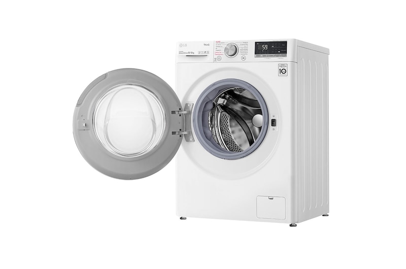 LG Waschtrockner mit AI DD™ | 8 kg Waschen | 6 kg Trocknen | 1400 U/Min | Steam | TurboWash™ | Neue Wohlfühl-Trommel | LG V4WD860B, V4WD860B