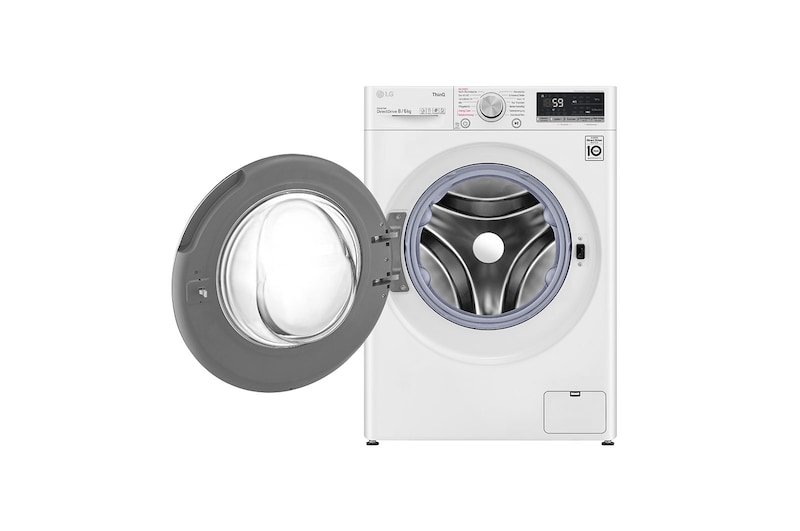 LG Waschtrockner mit AI DD™ | 8 kg Waschen | 6 kg Trocknen | 1400 U/Min | Steam | TurboWash™ | Neue Wohlfühl-Trommel | LG V4WD860B, V4WD860B