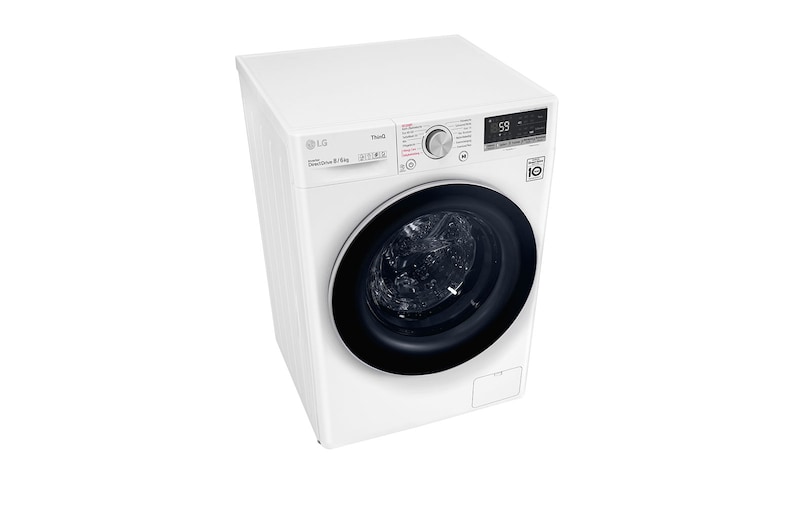 LG Waschtrockner mit AI DD™ | 8 kg Waschen | 6 kg Trocknen | 1400 U/Min | Steam | TurboWash™ | Neue Wohlfühl-Trommel | LG V4WD860B, V4WD860B