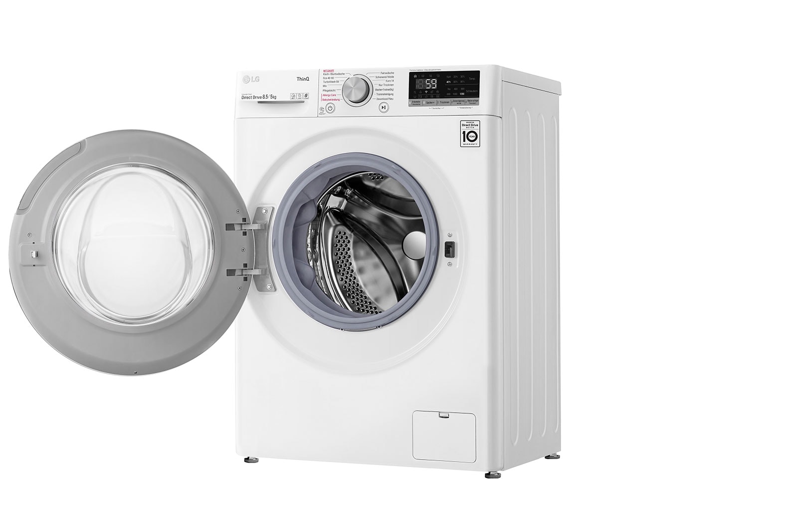 LG Waschtrockner Slim mit AI DD™ | 8 kg Waschen | 5 kg Trocknen | 1200 U/Min | Steam | Inverter Direct Drive™ | LG V5WD85SLIM, V5WD85SLIM
