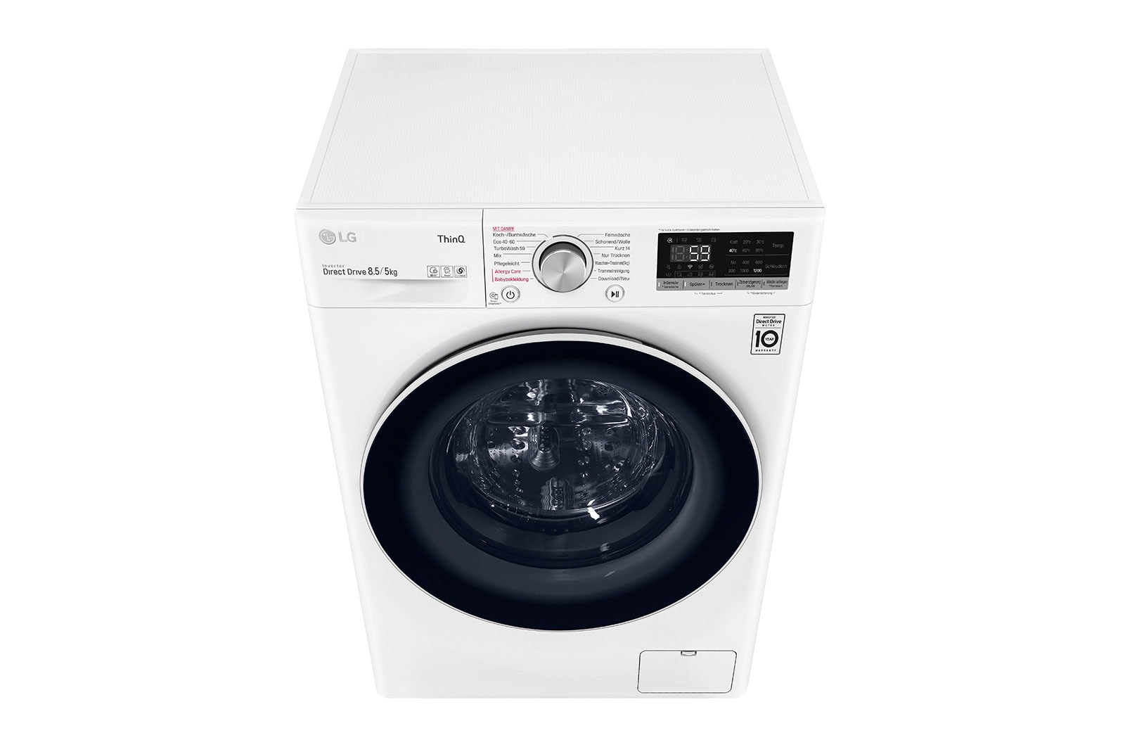 LG Waschtrockner Slim mit AI DD™ | 8 kg Waschen | 5 kg Trocknen | 1200 U/Min | Steam | Inverter Direct Drive™ | LG V5WD85SLIM, V5WD85SLIM