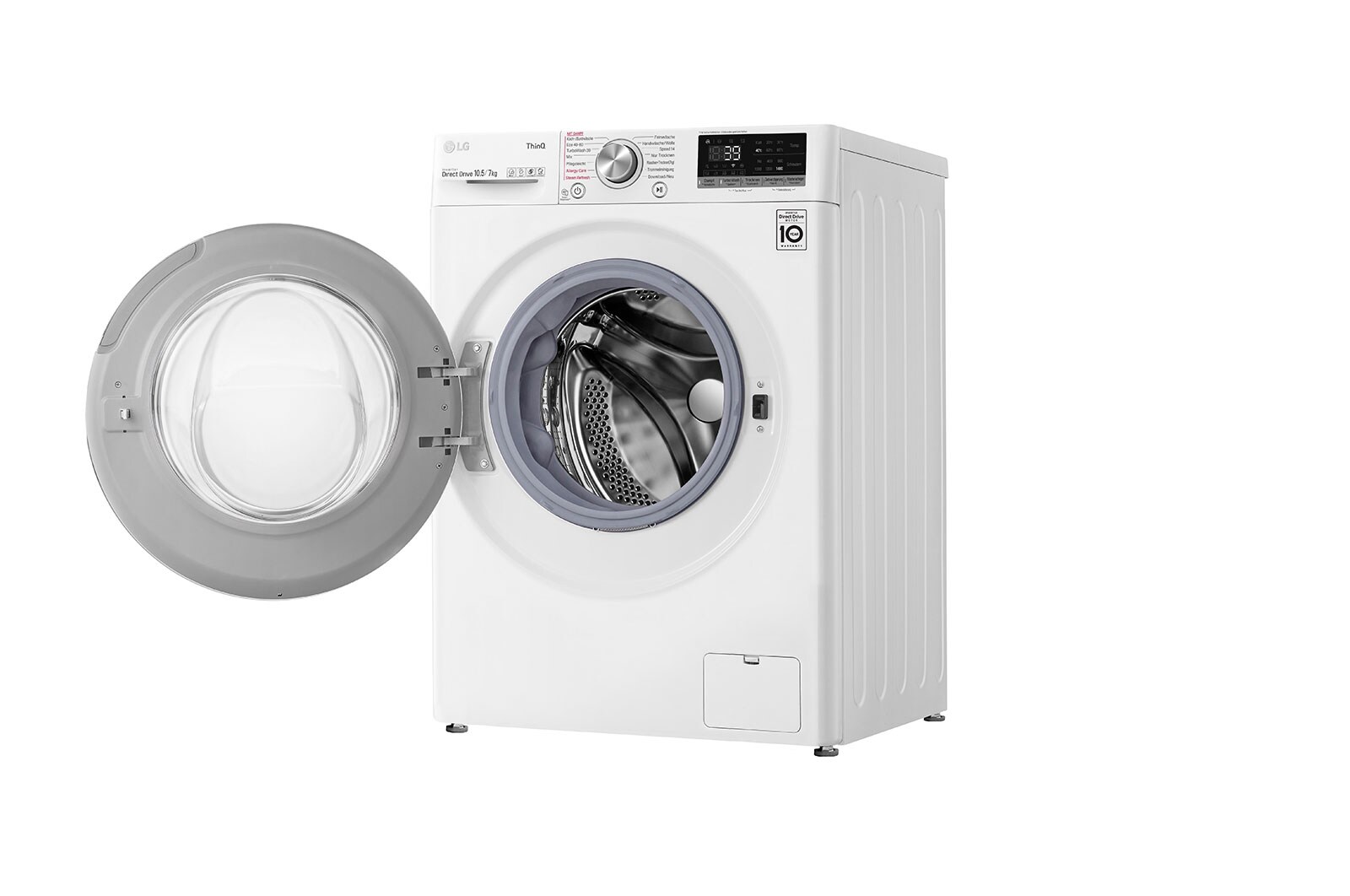 LG Waschtrockner mit AI DD™ | 10,5 kg Waschen | 7 kg Trocknen | 1400 U/Min | Steam | TurboWash™ | Neue Wohlfühl-Trommel | LG V7WD107HSE, V7WD107H2E
