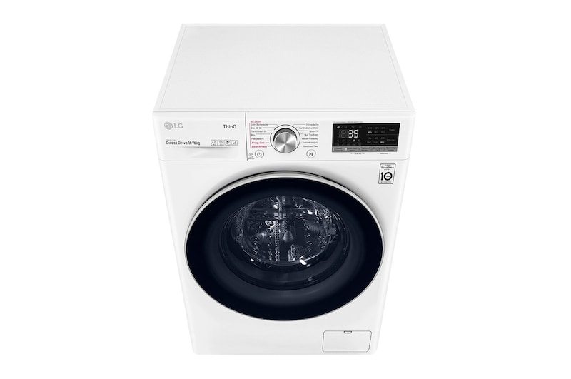 LG Waschtrockner mit AI DD™ | 9 KG Waschen | 6 KG Trocknen | 1400 U/Min | Steam | TurboWash™ 360° | Neue Wohlfühl-Trommel | Wi-Fi-Funktion | LG V7WD906A, V7WD906A