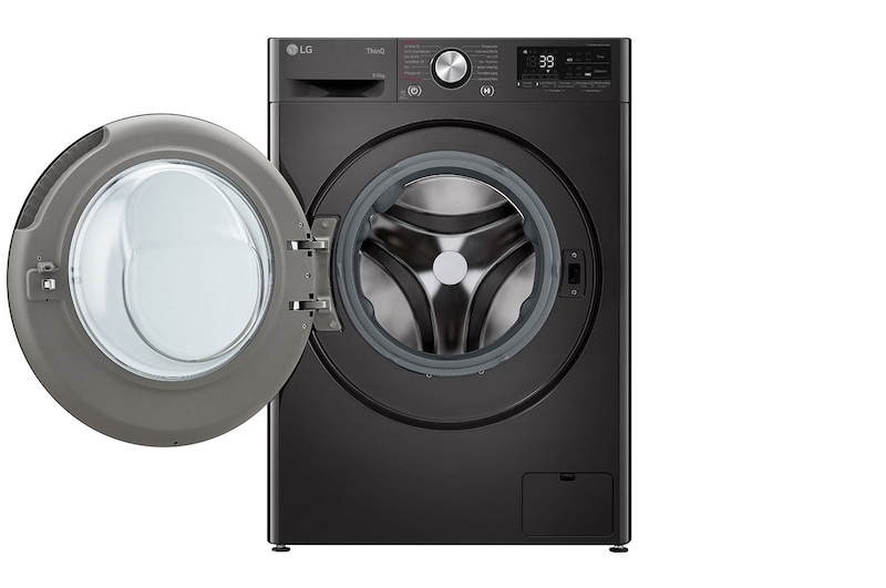 LG Waschtrockner Schwarz (D/A, 9 kg / 6 kg, 1.360 U./Min.) mit Steam & TurboWash® 360° | W4WR7096YB, W4WR7096YB