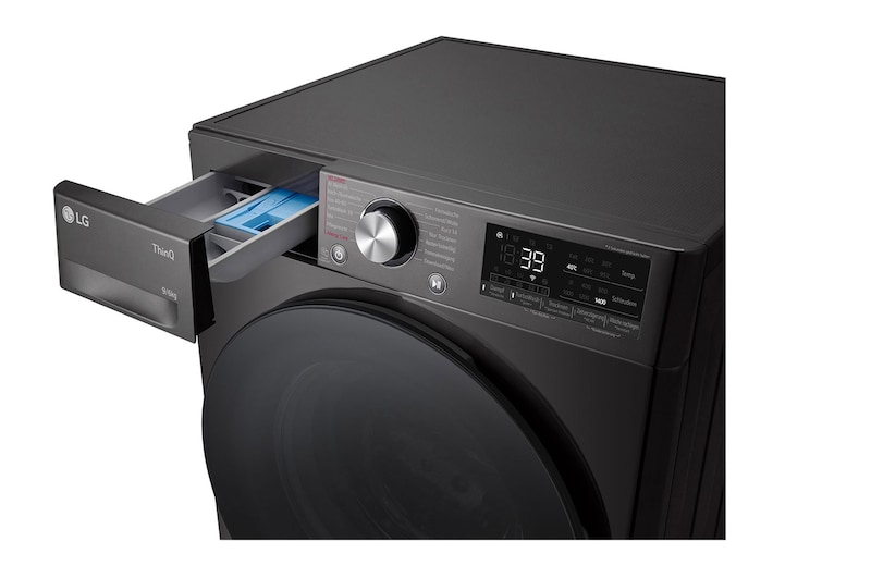 LG Waschtrockner Schwarz (D/A, 9 kg / 6 kg, 1.360 U./Min.) mit Steam & TurboWash® 360° | W4WR7096YB, W4WR7096YB