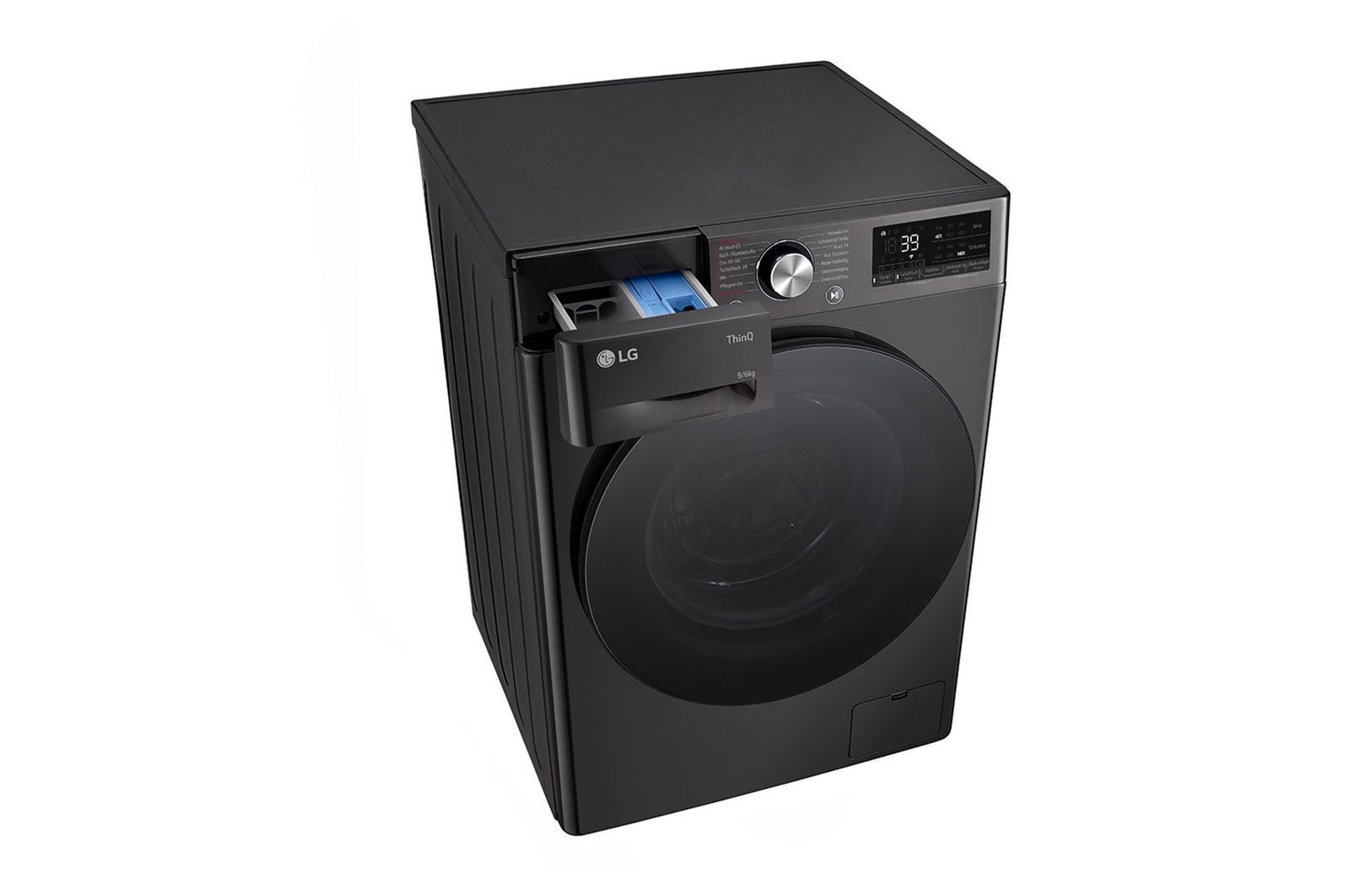 LG Waschtrockner Schwarz (D/A, 9 kg / 6 kg, 1.360 U./Min.) mit Steam & TurboWash® 360° | W4WR7096YB, W4WR7096YB